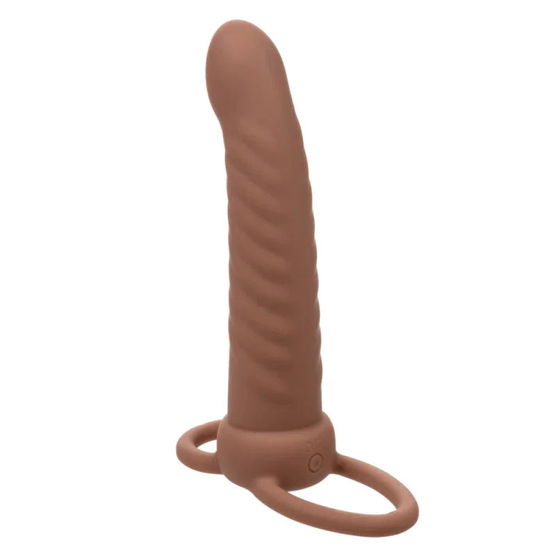 Performance Maxx Rechargeable Ribbed Dual Penetrator - Brown - MyPleasure