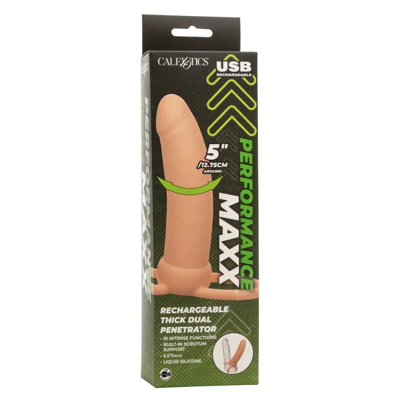 Performance Maxx Rechargeable Thick Dual Penetrator - Ivory - MyPleasure