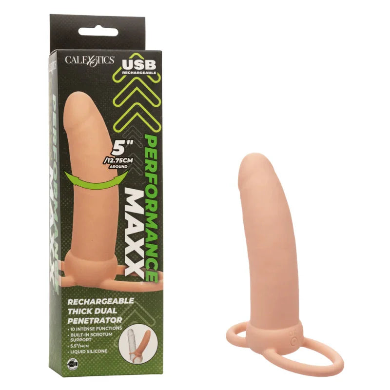 Performance Maxx Rechargeable Thick Dual Penetrator - Ivory - MyPleasure