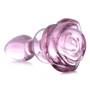 Pink Rose Glass Anal Plug - Small - MyPleasure