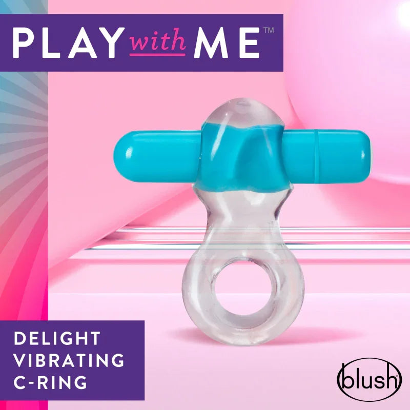 Play With Me Delight Vibrating C-Ring - Blue - MyPleasure