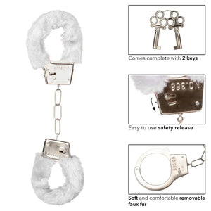 Playful Furry Cuffs - White - MyPleasure