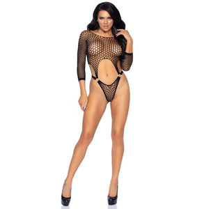 Pothole Suspender Top Bodysuit - One Size - Black - MyPleasure