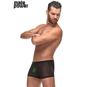 Private Screening Pot Leaf Pouch Short Black - MyPleasure