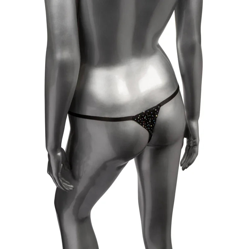 Radiance Crotchless Thong - One Size - Black - MyPleasure