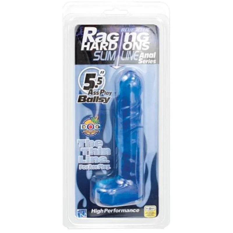 Raging Hard Ons Slimline Anal Series 5.5 Inch Ass Play Ballsy - Blue - MyPleasure