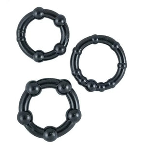 Ram Beaded Cockrings - Black - MyPleasure