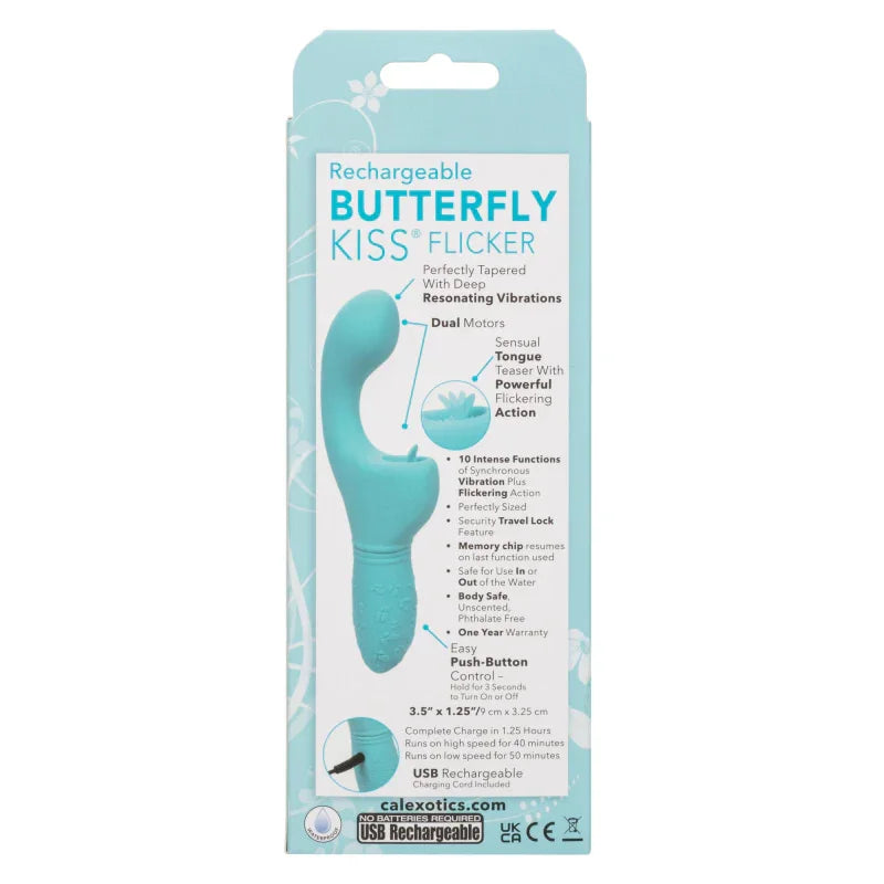 Rechargeable Butterfly Kiss Flicker - Blue - MyPleasure