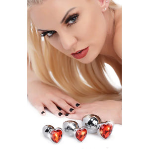 Red Heart Gem Anal Plug Set - MyPleasure