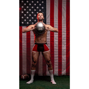 Retro Sport Panel Short - Small - Black/ Red - MyPleasure