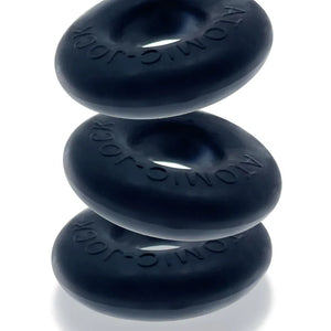Ringer Cockring 3 Pack - Small - Night Black - MyPleasure