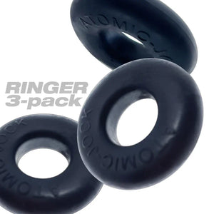 Ringer Cockring 3 Pack - Small - Night Black - MyPleasure