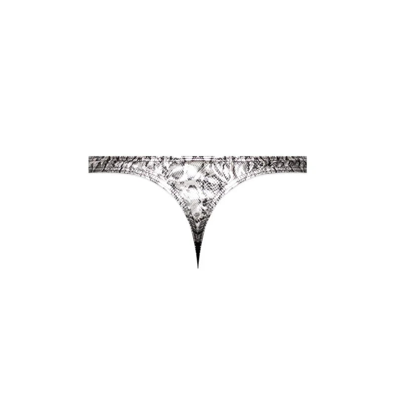 S naked - Criss Cross Thong - Small/medium - Silver/black - MyPleasure