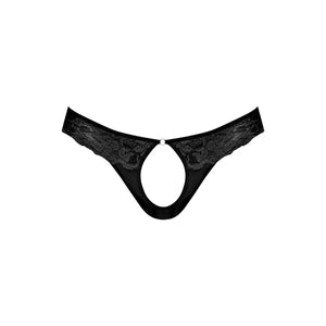 Sassy Lace - Open Ring Thong - Small/medium - Black - MyPleasure