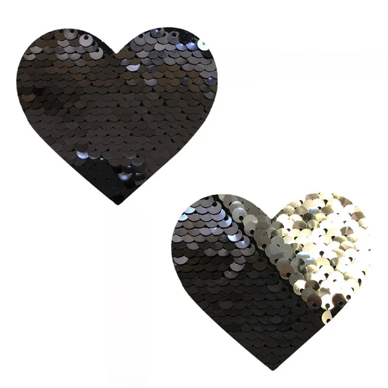 Sequin Medusa Magic Flip Black to Silver I Heart U Nipztix Pasties - MyPleasure