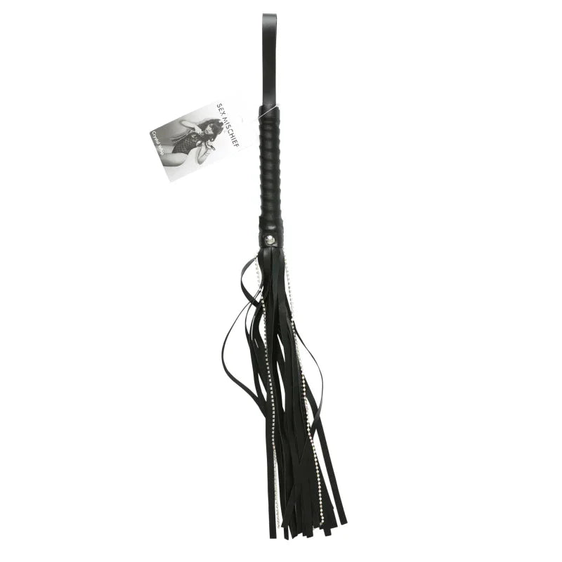 Sex and Mischief Crystal Whip - Black - MyPleasure