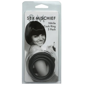 Sex and Mischief Nitrile Cock Rings 3 Pack - MyPleasure