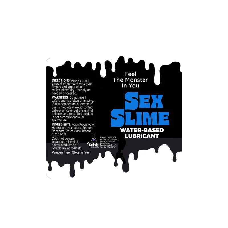 Sex Slime Creature Lube Waterbased Lubricant 2oz - Blue - MyPleasure