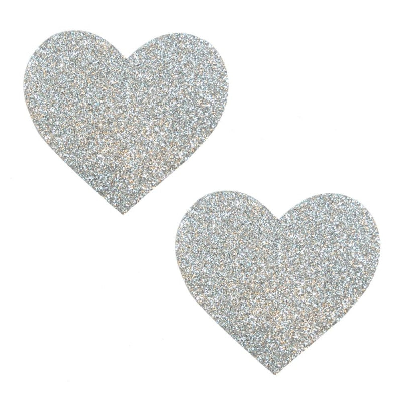 Silver Pikie Dust Glitter Heart Pasties NN-SPD-HRT-NS