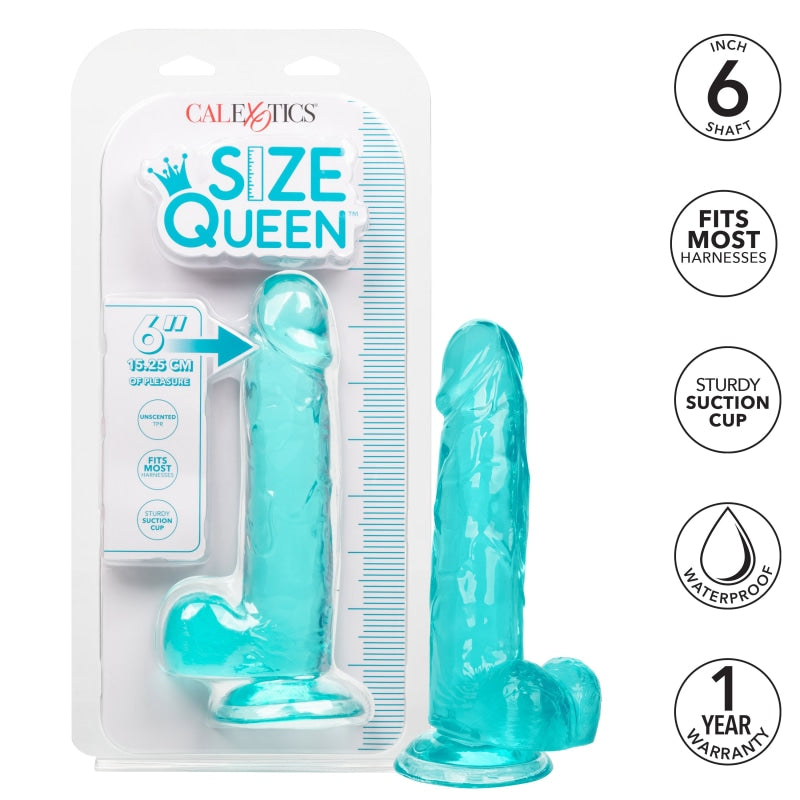 Size Queen 6 Inch - Blue - Dildos & Dongs