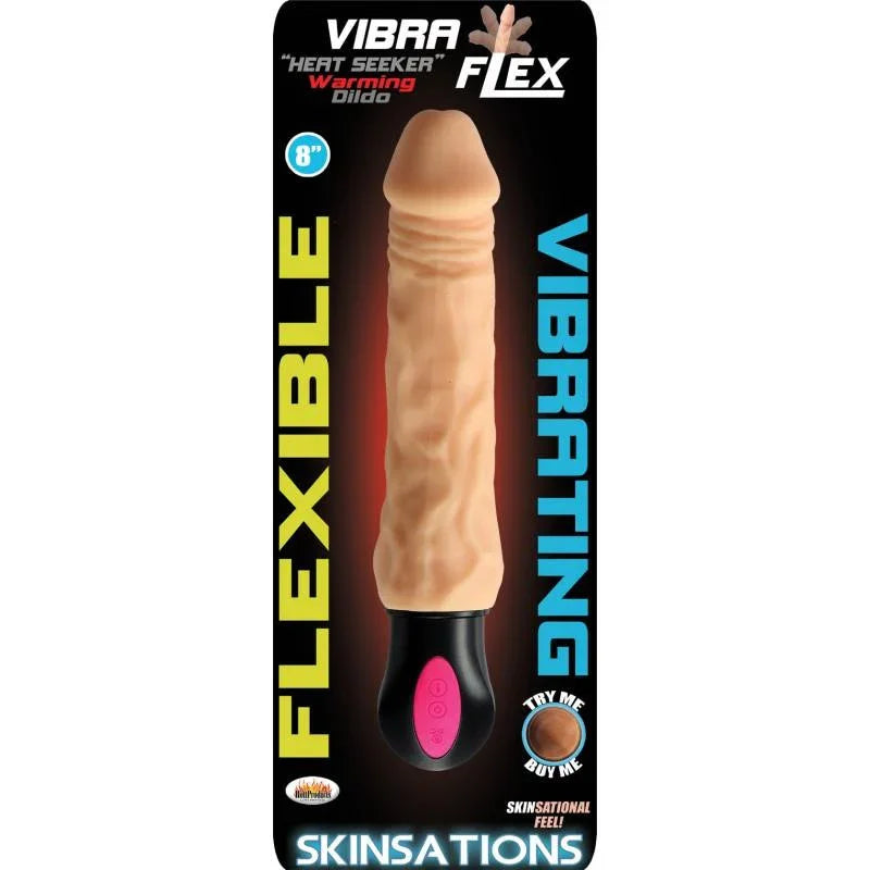 Skinsations Vibra-Flex Heat Seeker - Flexible Warming Dildo With 12 Frequencies - MyPleasure