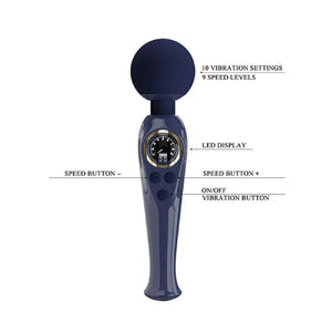 Skylar - Led Digital Display Wand - Blue - MyPleasure
