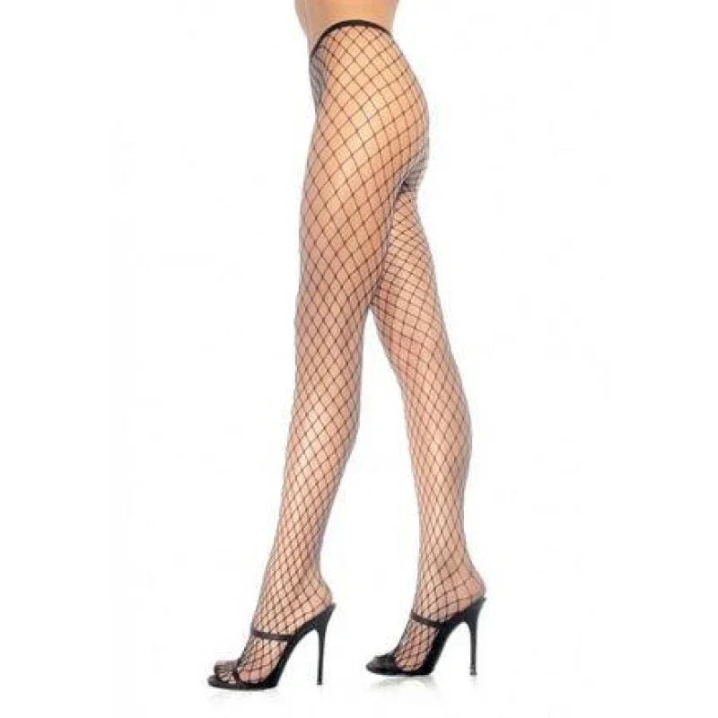Spandex Diamond Net Pantyhose - Black - MyPleasure