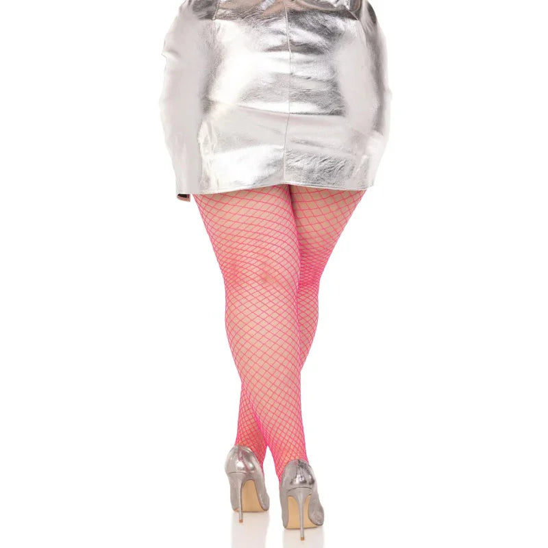 Spandex Industrial Net Tight - 1x/2x - Neon Pink - MyPleasure