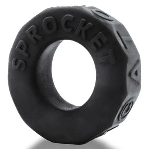 Sprocket Comfort No-Roll Cockring - Black - MyPleasure