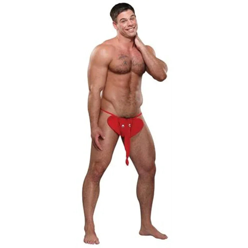 Squeaker Elephant G-String - One Size - Red - MyPleasure