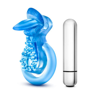 Stay Hard 10 Function Vibrating Tongue Ring - Blue - MyPleasure