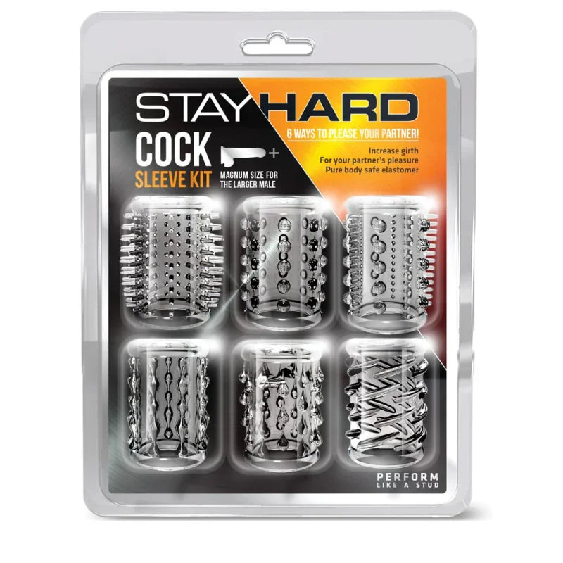 Stay Hard Cock Sleeve Kit - Clear - MyPleasure