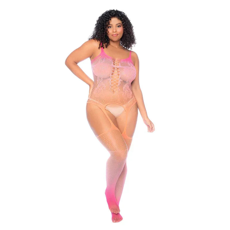 Sunset Bloom Bodystocking - O/sx - Sunset - MyPleasure