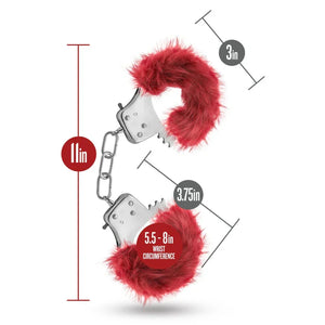 Temptasia - Plush Fur Cuffs - Burgundy - MyPleasure