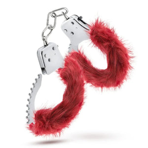 Temptasia - Plush Fur Cuffs - Burgundy - MyPleasure