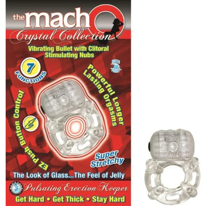 The Macho Crystal Collection Pulsating Erection Keeper - Clear - MyPleasure
