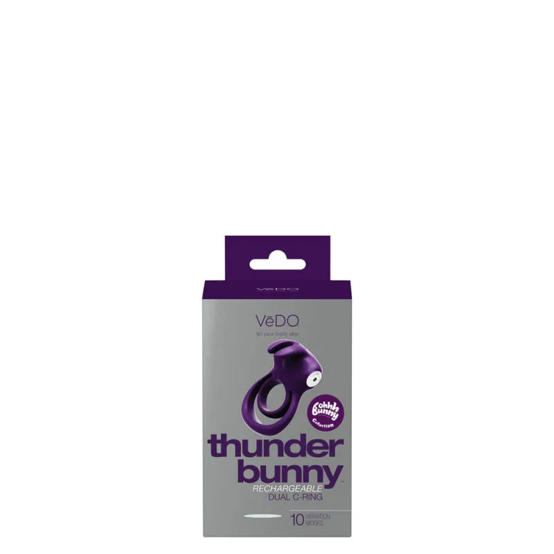 Thunder Bunny Rechargeable Dual Ring - Perfectly Purple - MyPleasure