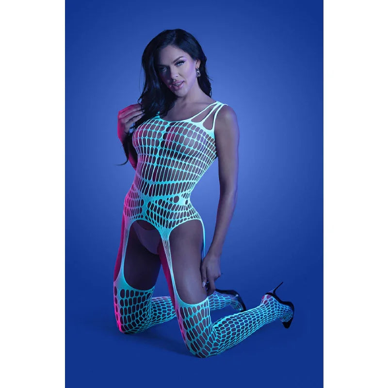 Timelapse Bodystocking - One Size - White/blue - MyPleasure