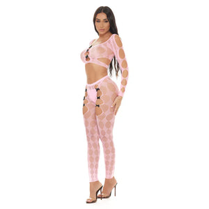 Tongue Twisted Crop Top and Leggings Pink - Os - MyPleasure