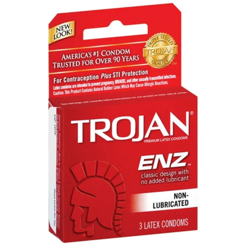 Trojan Enz Non-Lubricated Condoms - 3 Pack - MyPleasure