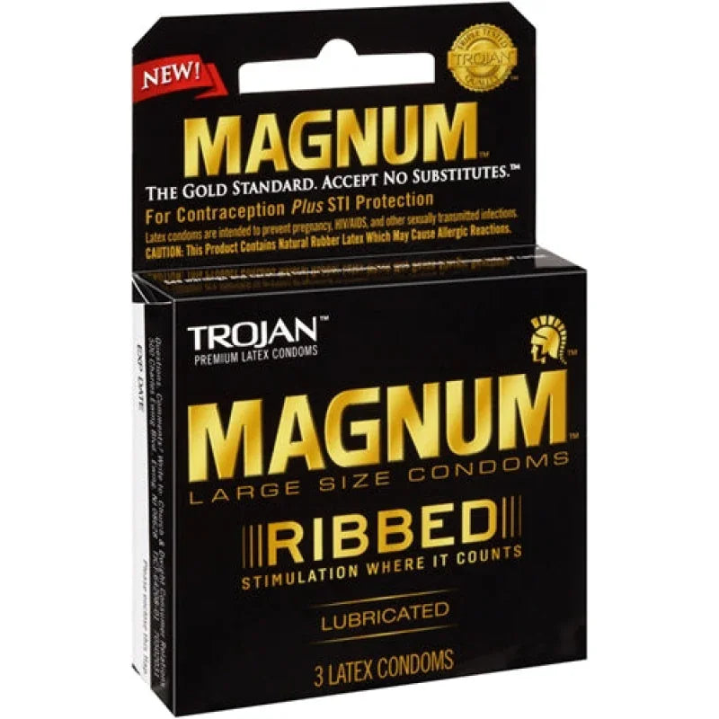 Trojan Magnum Ribbed - 3 Pack - MyPleasure