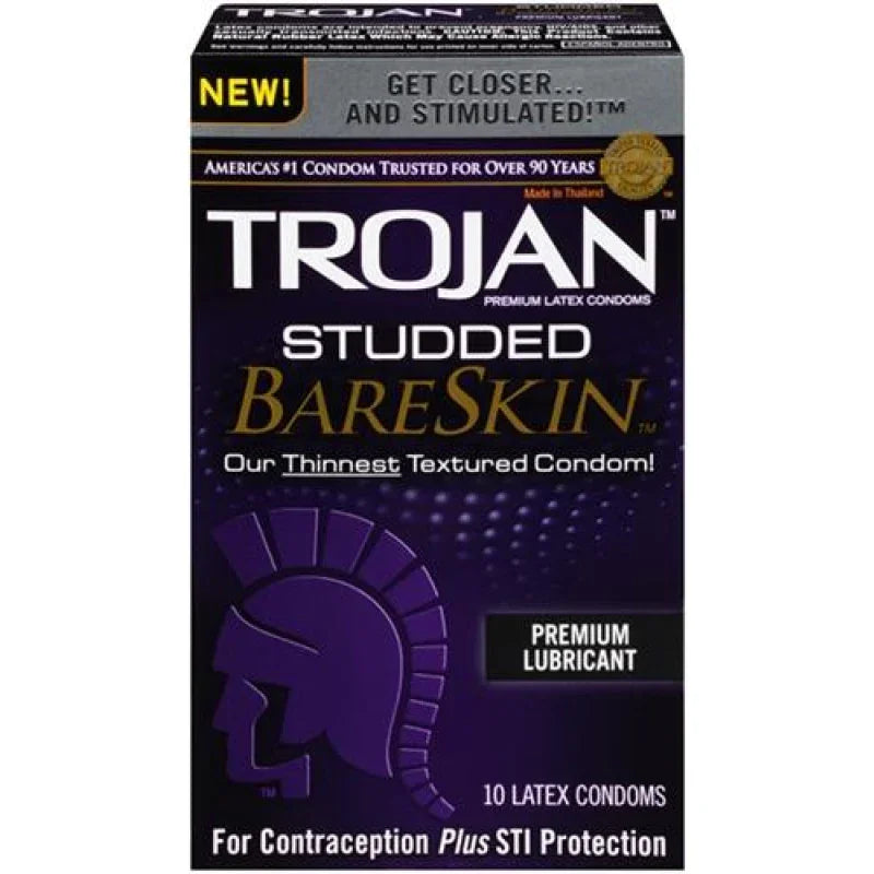 Trojan Studded Bareskin - 10 Pack - MyPleasure