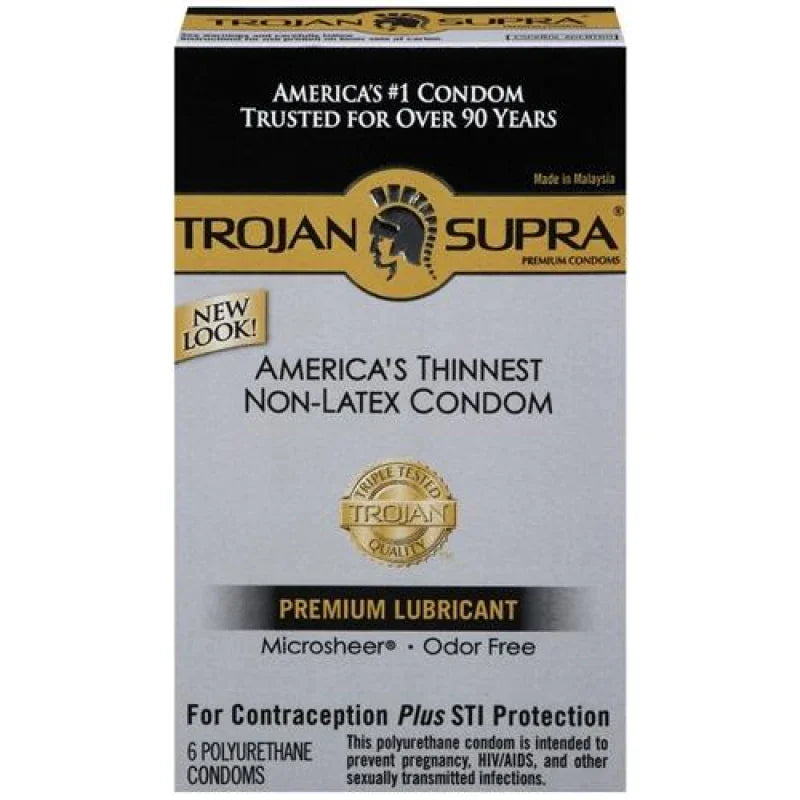 Trojan Supra Bareskin Non-Latex - 6 Pack - MyPleasure