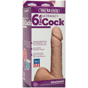 Vac-U-Lock 6 Inch Ultraskyn Cock - Vanilla - MyPleasure