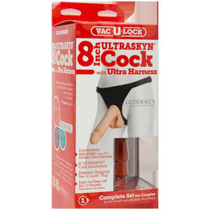 Vac-U-Lock Set - 8 Inch Ultraskyn Ultra Harness - MyPleasure
