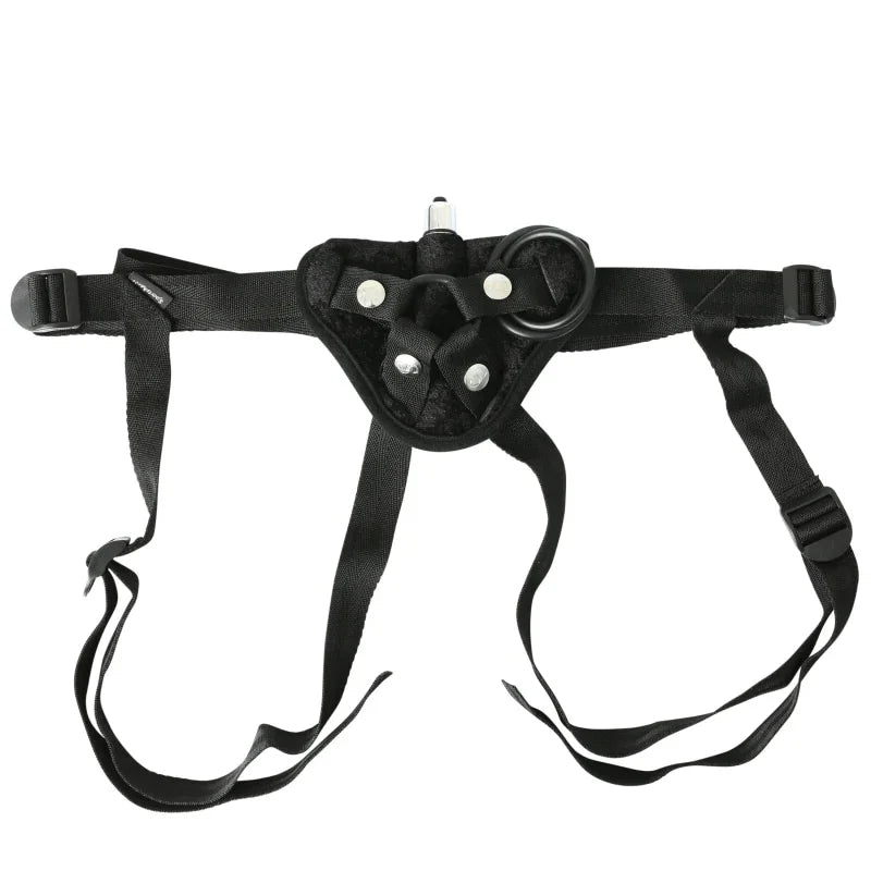 Vibrating Black Velvet Strap On - MyPleasure