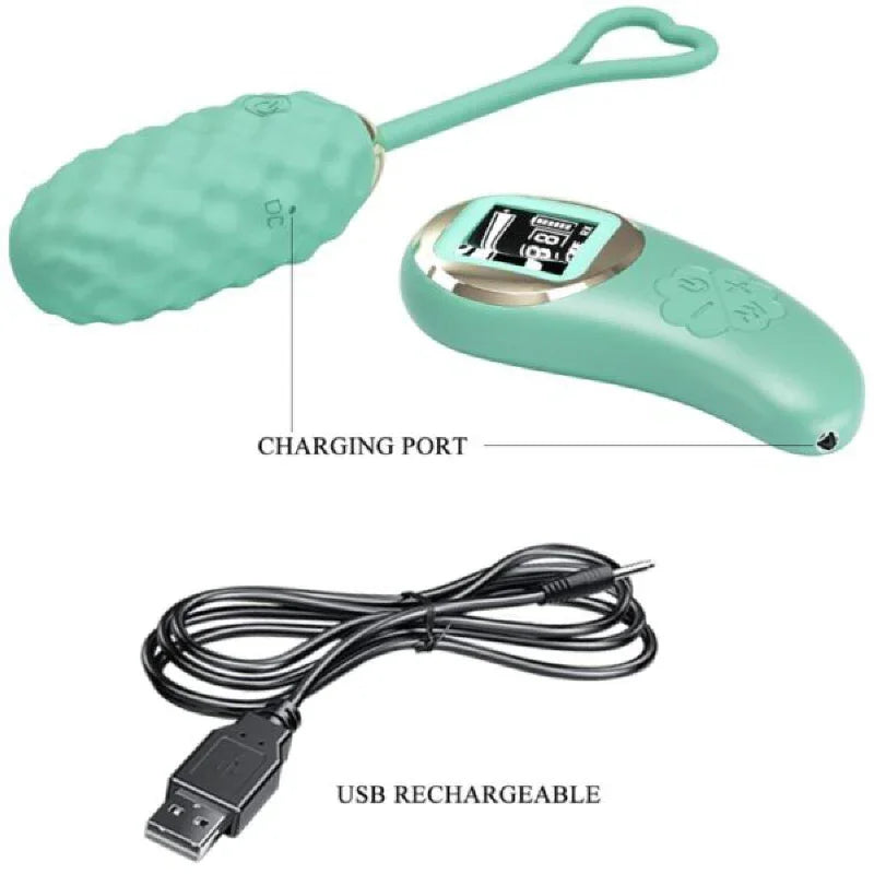 Vivian Remote Control Vibrating Egg - Turquoise - MyPleasure