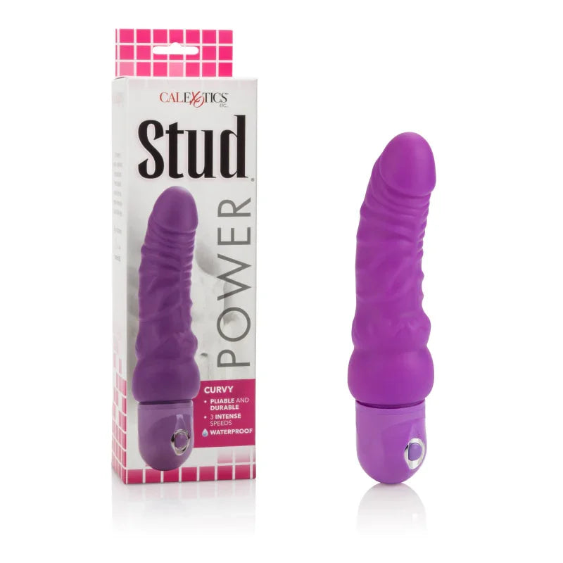 Waterproof Power Stud Curvy Dong - Purple - MyPleasure