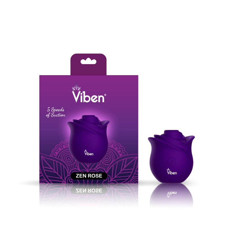 Zen Rose - Violet - Handheld Rose Clitoral and Nipple Stimulator - Clit Stimulators