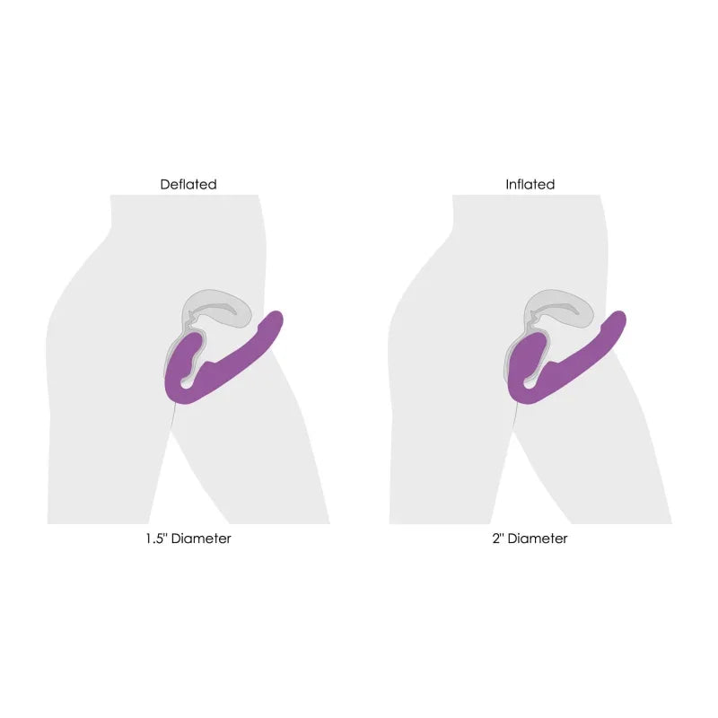 10x Ergo- Fit G-Pulse Inflatable and Vibrating Strapless Strap- on - Purple - MyPleasure